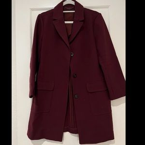 Vince Camino Burgundy Patch Pocket Pea Coat